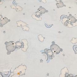 Pamutvászon kék maci 2,5fm-es darab