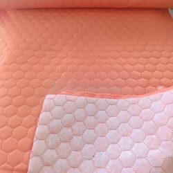   Korall steppelt vízlepergetős méhsejt mintás OXFORD (gyöngyvászon)